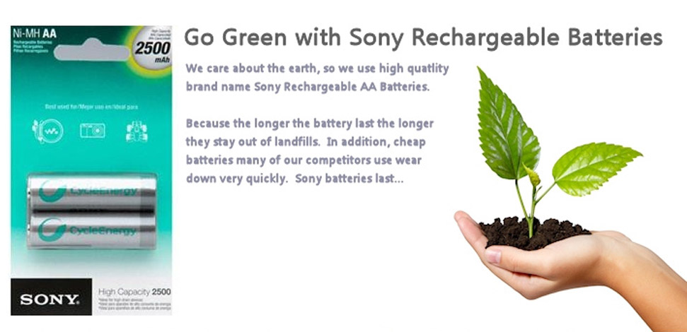 Eco-Friendly Rechargeable Batteries Included
